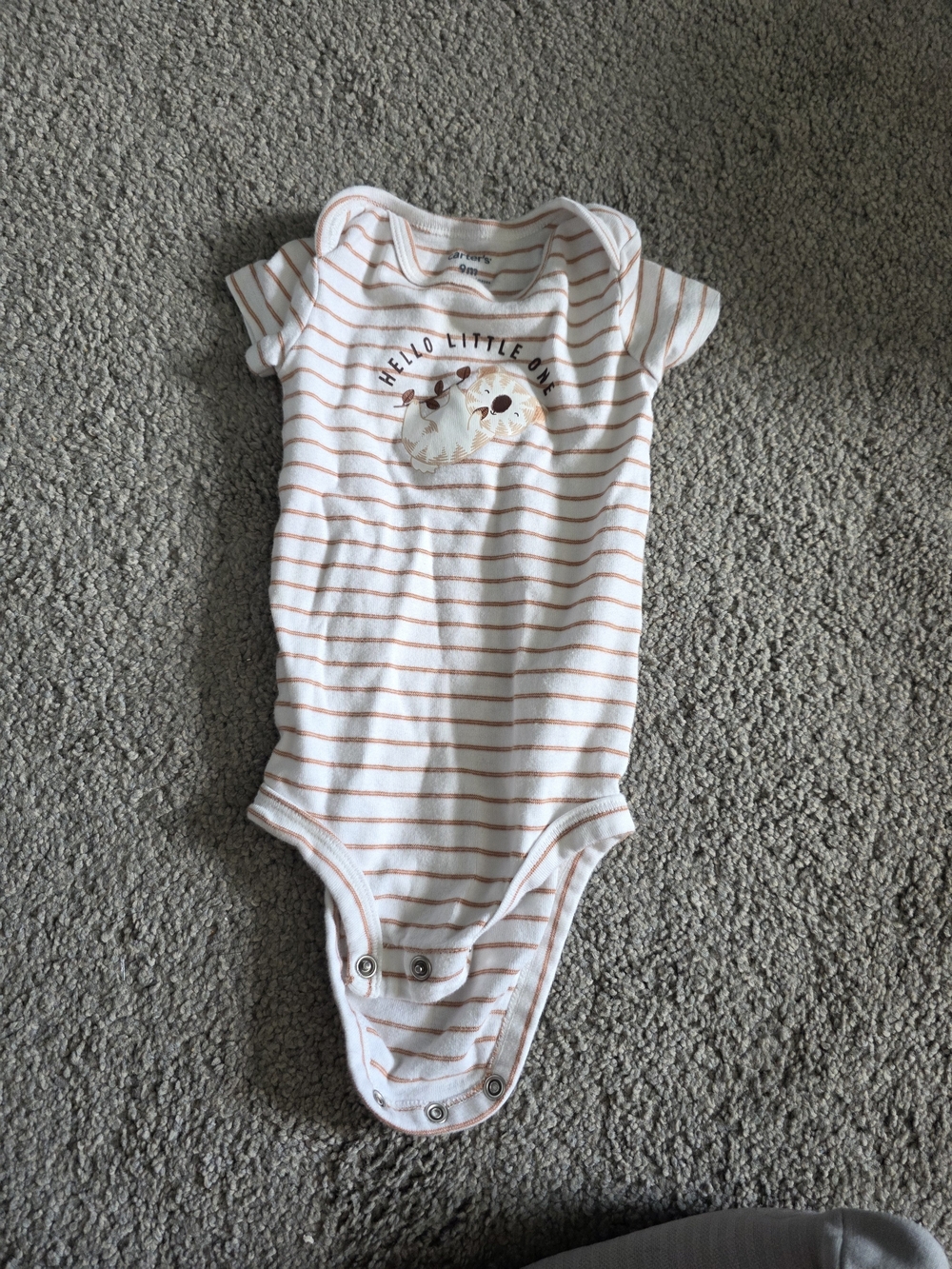 Carter's White and Light Pink Striped Baby One-Piece Bodysuit